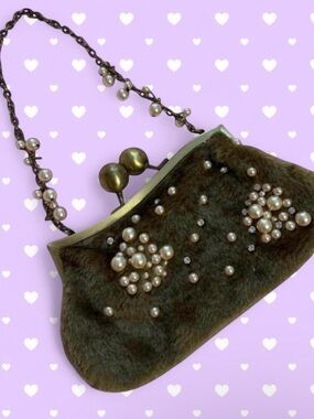 Vintage Green Pearl Handbag